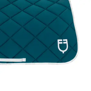 Dressage saddle pad for horse in technical fabric with logo Equestro image-4