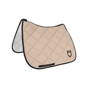 Dressage saddle pad for horse in technical fabric with logo Equestro image-1