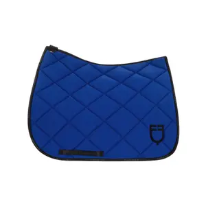 Dressage saddle pad for horse in technical fabric with logo Equestro image-1
