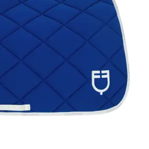 Dressage saddle pad for horse in technical fabric with logo Equestro image-4
