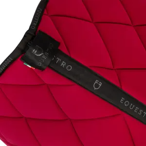 Dressage saddle pad for horse in technical fabric with logo Equestro image-2