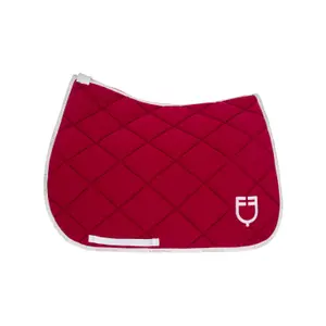 Dressage saddle pad for horse in technical fabric with logo Equestro image-1