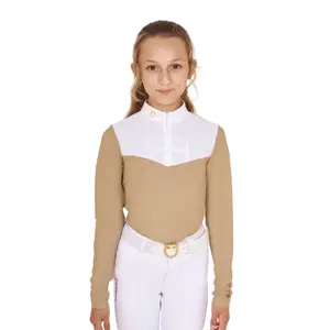 Long-sleeved competition polo for girls Equestro image-0