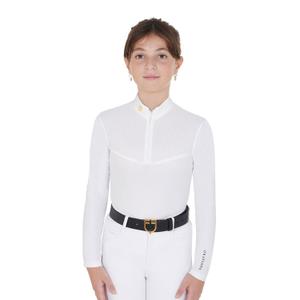 Long-sleeved competition polo for girls Equestro image-1