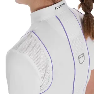 Langarm-Wettbewerbspolo mit Knöpfen Mädchen Equestro image-5