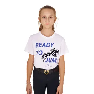 Katoenen meisjes-T-shirt Equestro Ready To Jump image-0