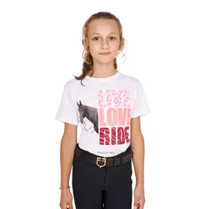 Katoenen meisjes-T-shirt Equestro Live Love Ride image-0
