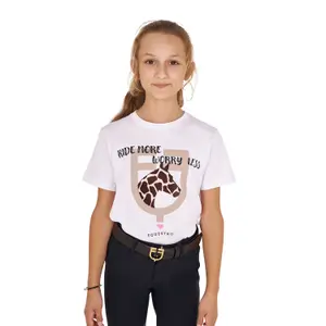 Camiseta de algodón para niña Equestro Ride More Worry Less image-0