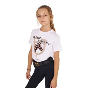 Camiseta de algodón para niña Equestro Ride More Worry Less image-2