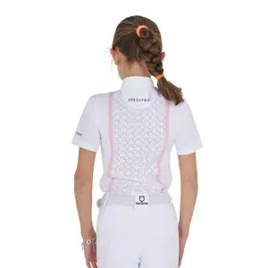 Mädchen Turnierpolo aus Netzstoff Equestro image-1
