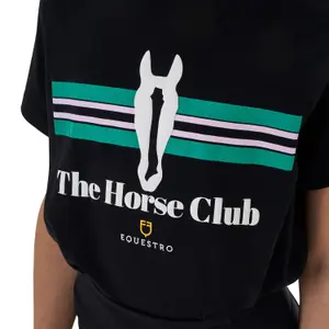 Gestreepte katoenen T-shirt voor meisjes Equestro Horse Club image-2