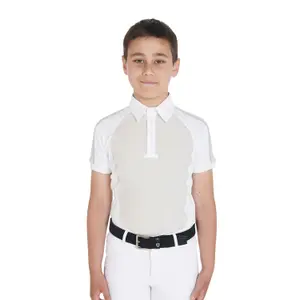 Slim Fit Kinder Turnierpolo mit 4 Knöpfen Equestro image-0