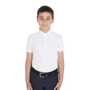 Slim fit competition polo with 4 buttons for kids Equestro image-0