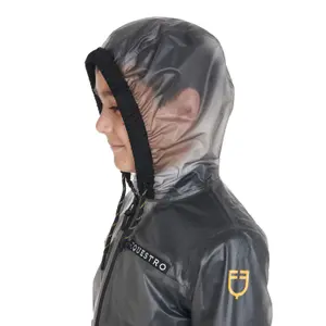 Vattentät jacka med huva och dragkedja för barn Equestro image-3