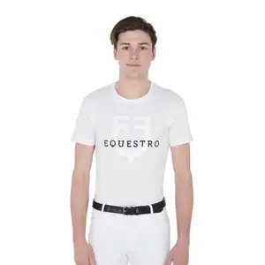 Slim fit μπλούζα με λογότυπο Equestro image-0