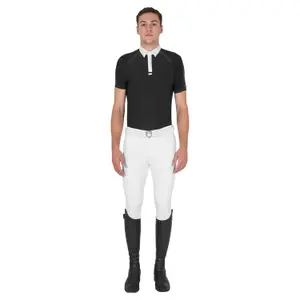 Equestrian polo shirt with button Equestro image-1