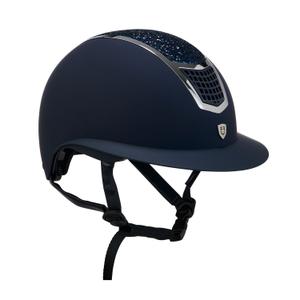 etu00008-navy-silver-wide-visor-riding-helmet-equestro-eclipse-stone-mat-rowel-fitting-navy-silber