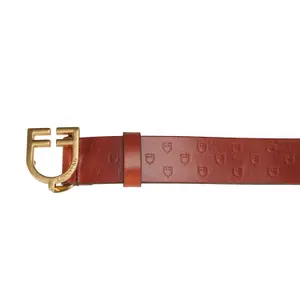 Ceinture cuir avec logo et boucle à logo Equestro image-1