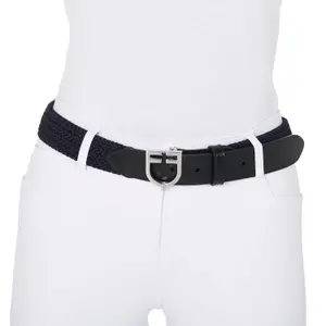 Ceinture élastique avec boucle logo cuir femme Equestro image-1