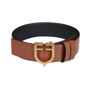 Reversible smooth leather belt for women Equestro image-1