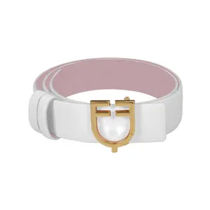 Reversible smooth leather belt for women Equestro image-1