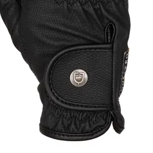 Synthetic leather riding gloves with Velcro closure Equestro image-2