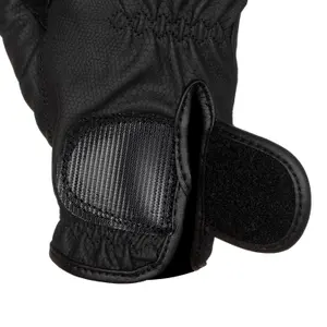 Synthetic leather riding gloves with Velcro closure Equestro image-3