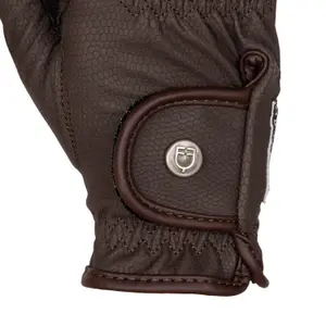 Synthetic leather riding gloves with Velcro closure Equestro image-2