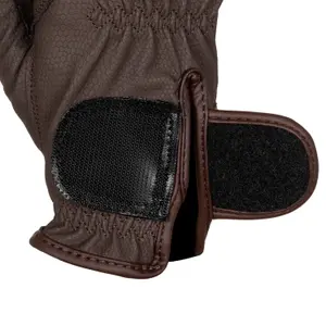 Synthetic leather riding gloves with Velcro closure Equestro image-3