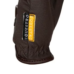 Synthetic leather riding gloves with Velcro closure Equestro image-4