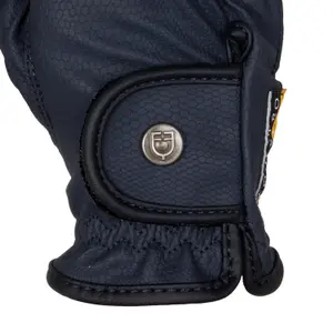Synthetic leather riding gloves with Velcro closure Equestro image-2