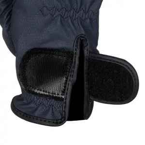 Synthetic leather riding gloves with Velcro closure Equestro image-3