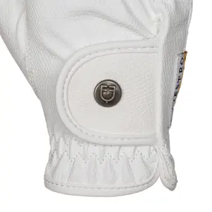 Synthetic leather riding gloves with Velcro closure Equestro image-2
