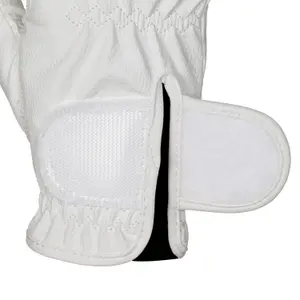 Synthetic leather riding gloves with Velcro closure Equestro image-3