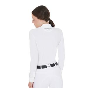 Women's long-sleeve cotton riding polo Equestro image-3