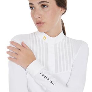 Women's long-sleeve cotton riding polo Equestro image-4