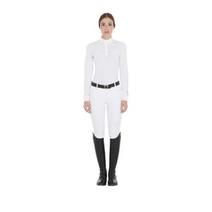 Women's long-sleeve cotton riding polo Equestro image-1