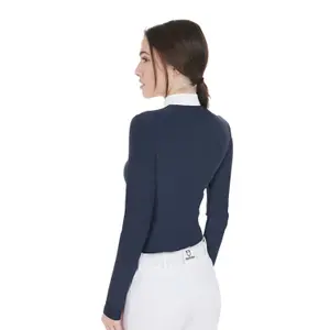 Polo de equitação de competição mangas longas mulher Equestro image-4