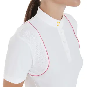 Competition polo shirt with buttons for women Equestro image-2