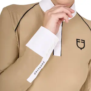 Polo de equitação de competição mangas longas mulher Equestro image-3