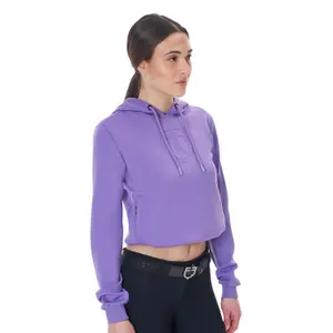 Sweatshirt com capuz recortado mulher Equestro image-3