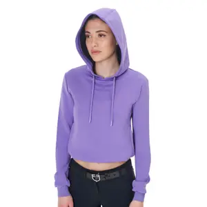 Sweatshirt com capuz recortado mulher Equestro image-1