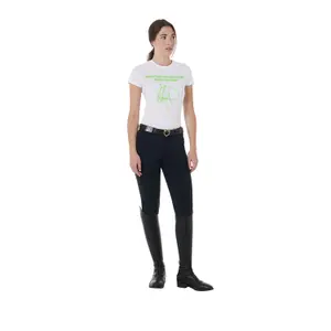 Katoenen dames-T-shirt Equestro Fluo Print image-2