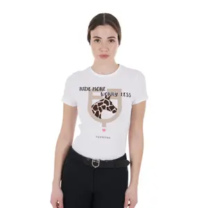 Katoenen dames-T-shirt Equestro Ride More Worry Less image-0