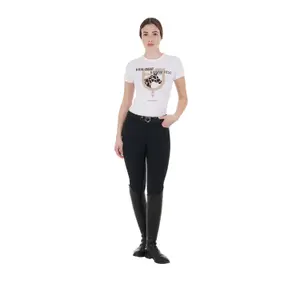 Katoenen dames-T-shirt Equestro Ride More Worry Less image-2