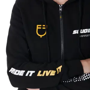 Felpa in pile con cappuccio e zip intera da donna Equestro Scuderia image-5