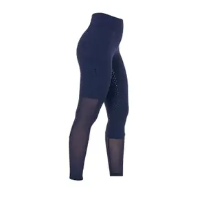 Full grip riding leggings with perforated inserts for women Equestro image-1