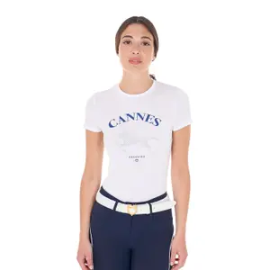 Damski bawełniany T-shirt Equestro Cannes image-0
