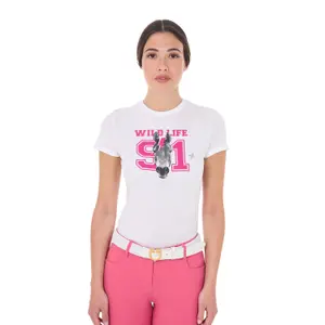 Γυναικείο βαμβακερό T-shirt Equestro Wild Life image-0