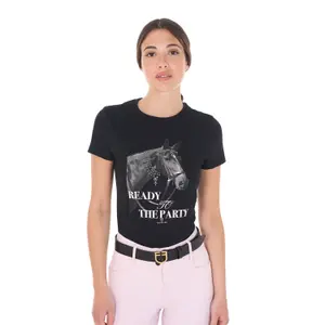 Katoenen dames-T-shirt Equestro Ready To The Party image-0